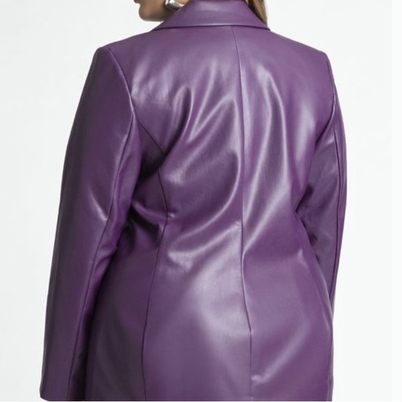 Eloquii Faux Leather Asym Blazer - Picture 2 of 16